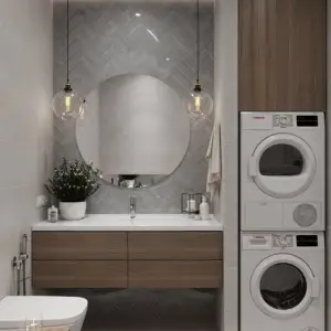 çamaşır makinalı banyo dolabı